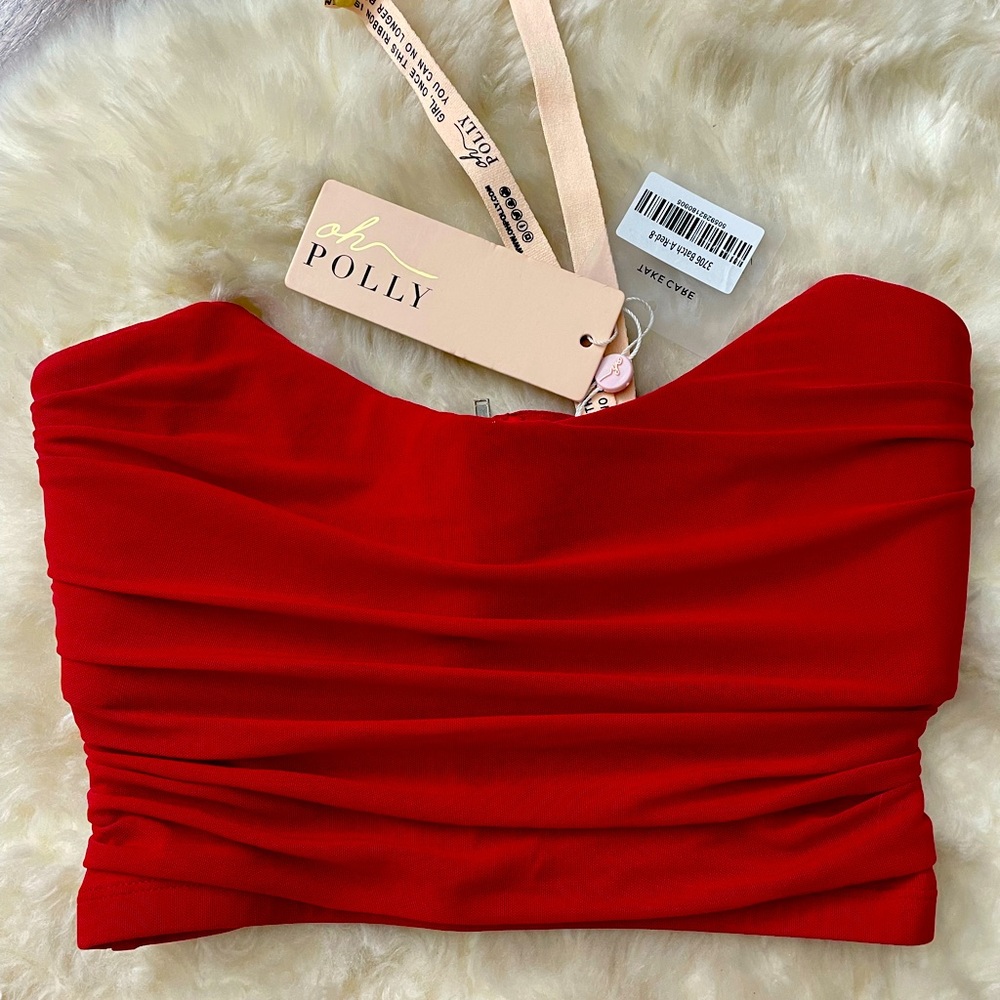 Super sexy red ohpolly corset top
